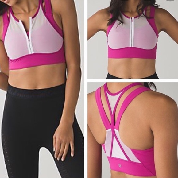 lululemon athletica Other - Lululemon ready set sweat sports bra pink white 8